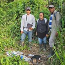 Evelyn with colleagues & poacher's bag