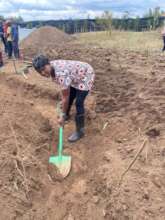 Jane working at Agatha Amani Farm