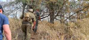 Investigation team en route to a poaching scene