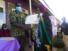 One of our ladies receiving her Certificate