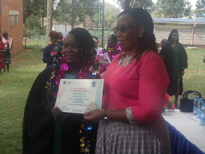 One of our graduates receiving her certificate