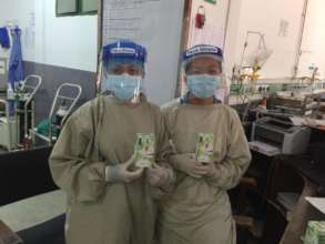 Health workers with menstrual cups