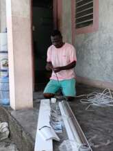 Chelo wiring up the pump for install