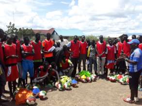 A short briefing after training and donations