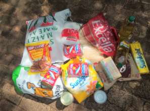 A food and toiletry hamper