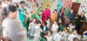 Mothers and children at Rahimabad Gilgit Center