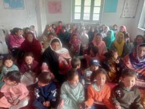 Mothers attending awareness sessions