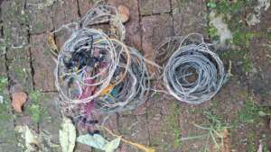 Heap of snares belonging to two arrested poachers