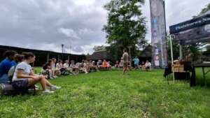 Giving a environmental educational presentation