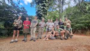 PHNF team with volunteers with snares removed.