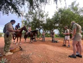 Briefing before setting off on a snare sweep