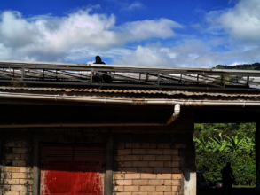 Peter from Kiima fixing the wire