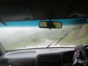 Driving back from Mbata in the rain