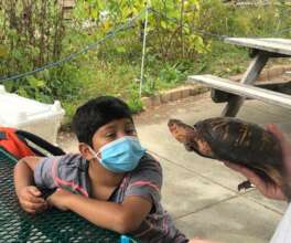 Bob visiting a school.