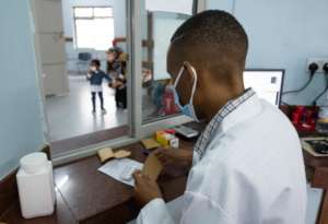 Pharmacist  dispensing medicines