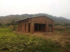 Roffing is completed for the Rice Mill building