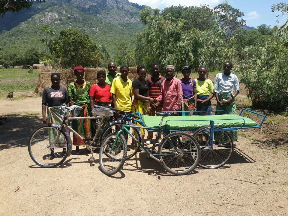 Bicycle ambulance that was donated to the village