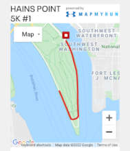 Hains Point 5K route along the Potomac River