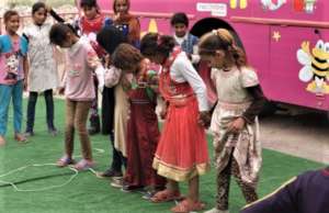 Girls at the Hope Bus in 2018 when Zahra* attended