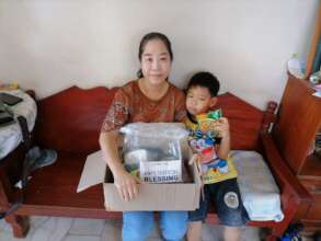 Distributed food packages to families