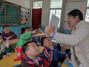 Lucky brought books to a village elementary school