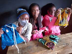 Happy girls with their kits