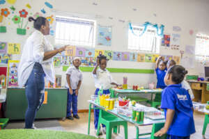 Teacher directed activity done in the classroom