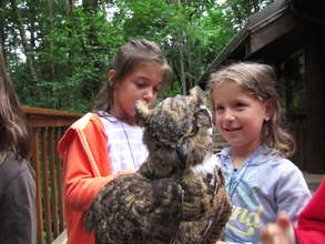 Day campers with owl