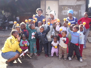Monica with some of the children