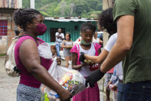 Receiving Emergency Food Supplies