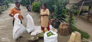 Selling vegetable by Victims