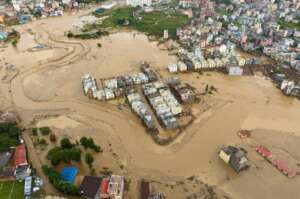 House buried by flood
