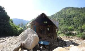 House damaged by flood