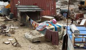 Settlement affected by flood
