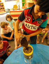 Learning about water filters in Kindergarten