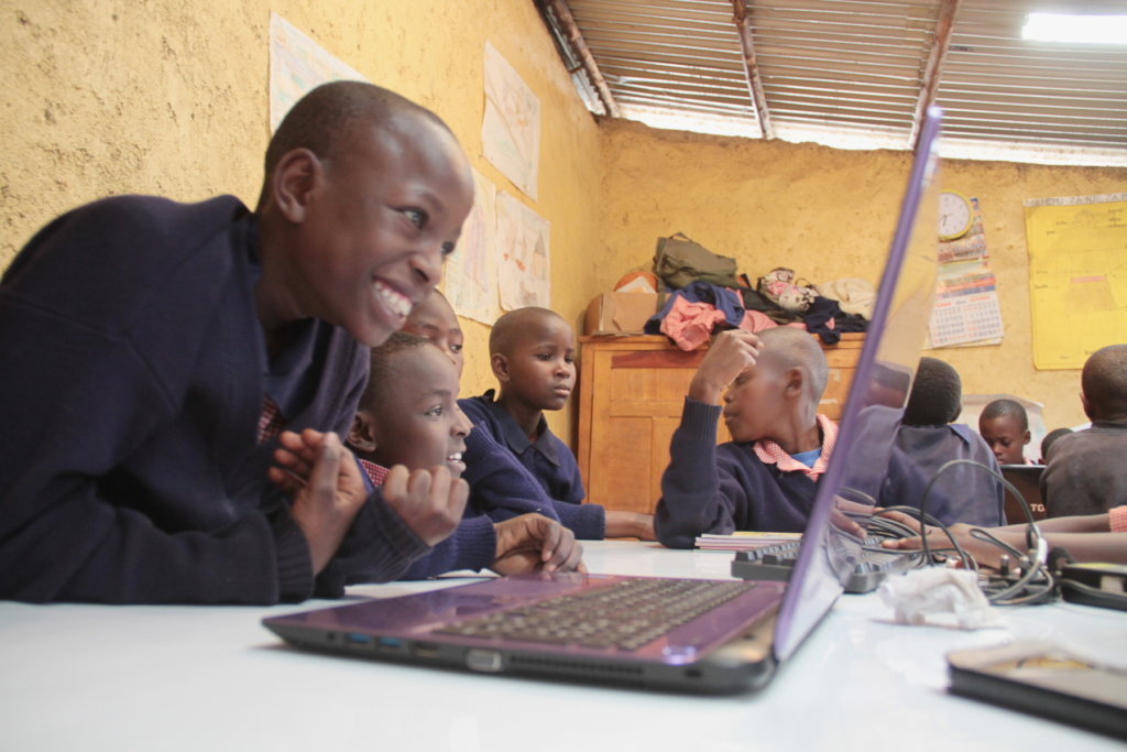 A computer lab for 150 school children in Kenya
