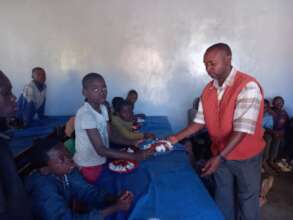 Providing food for children at the Day Centre