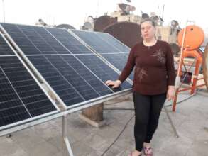 Solar panel repaired after the earthquake