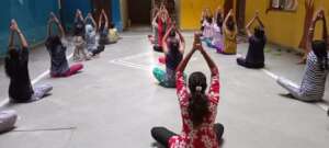 Girls doing Yoga