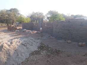 Side view of the library building in progress