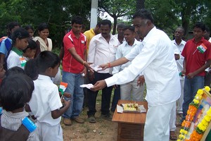 CHILDREN RECEIVING SWEETS ETC.,.