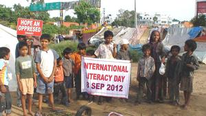 Children with enthusiasm to celebrate literacyday