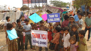 Children thanking the Donors