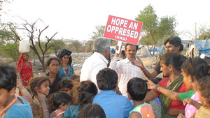 Children were given tokens to collect their kits