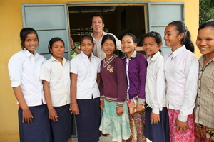 Director Richard Robbins at a school for girls