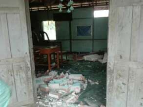 Kindergarten damaged by the earthquake