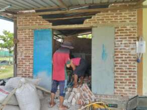 Warehouse with collapsed walls