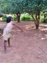 School going child looking for fruits, hungry
