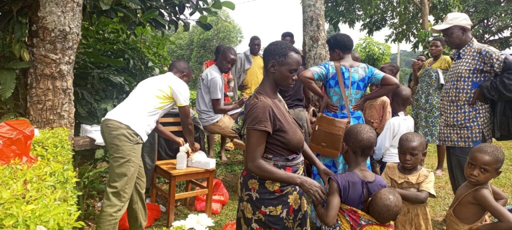 Our team collecting samples from people