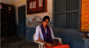 Lokesh at local village school where she taught